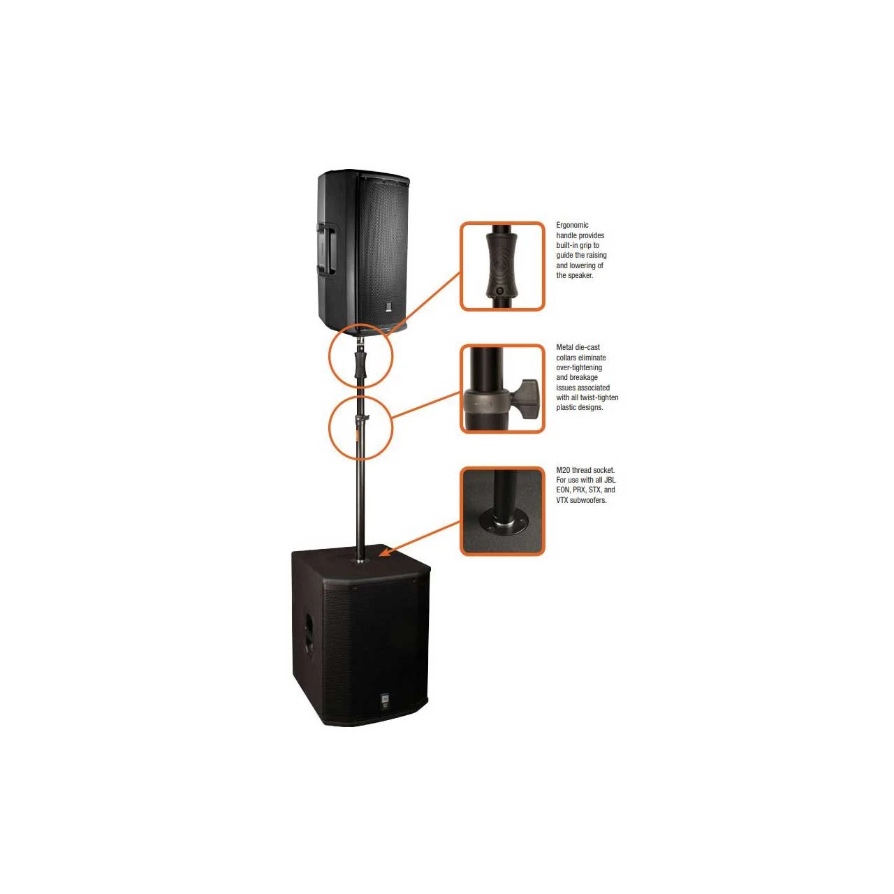 JBL Speaker Pole Featuring Gas-Assist Adjustment From 36 Inch To 55 Inch 5 JBL Speaker Pole Featuring Gas-Assist Adjustment From 36 Inch To 55 Inch - Image 3